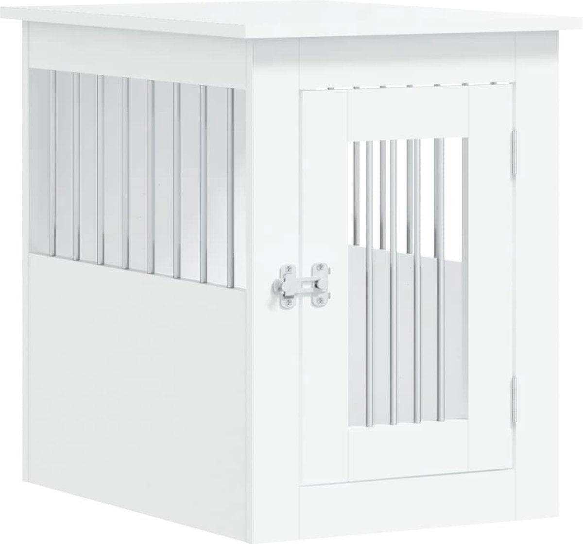 Bol.com vidaXL - Hondenbench - 45x62x59 - cm - bewerkt - hout - wit aanbieding