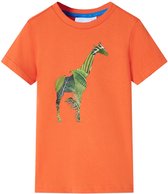 vidaXL-Kindershirt-met-girafprint-116-feloranje