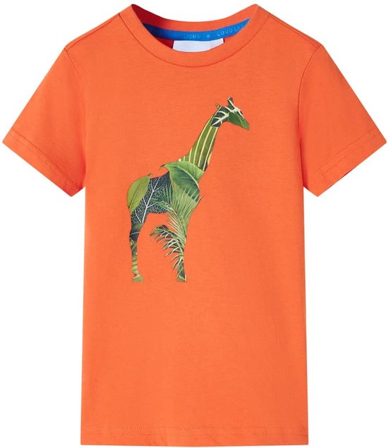 vidaXL-Kindershirt-met-girafprint-128-feloranje