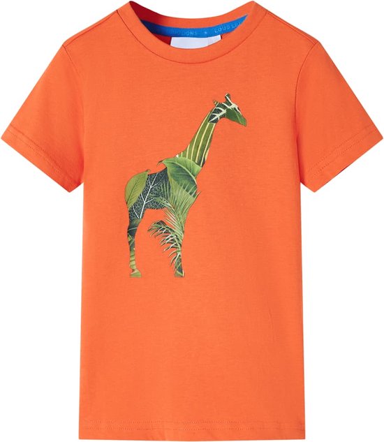 vidaXL-Kindershirt-met-girafprint-128-feloranje