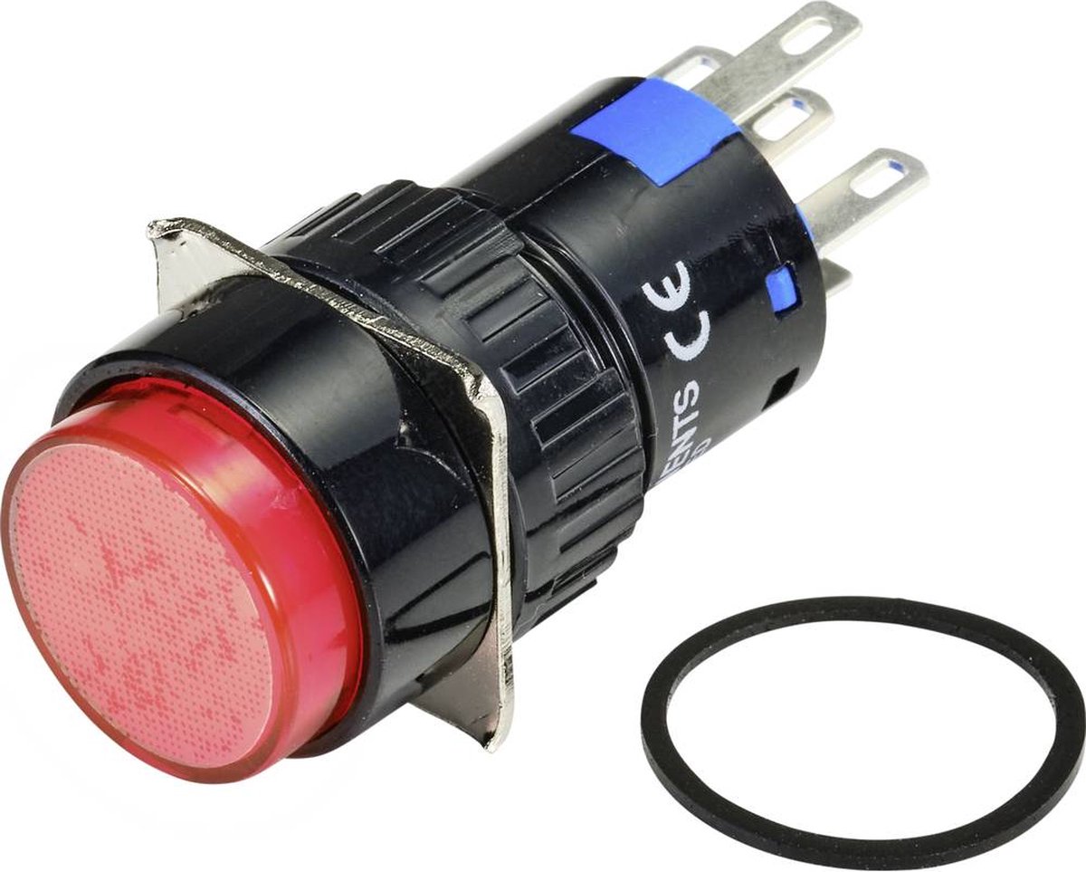 TRU COMPONENTS TC-9219052 Verlichte druktoets 250 V/AC 3 A 1x uit/aan Continu Rood (Ø) 18 mm IP65 1 stuk(s)