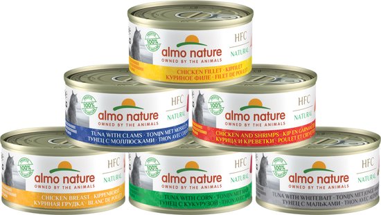 Almo Nature Natvoer voor Katten - HFC Natural - 24 x 70g - Tonijn met Mosselen - 24 x 70 gram