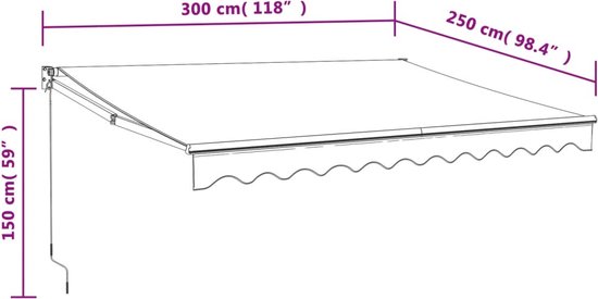 vidaXL - Store banne - automatique - extensible - 3x2,5 - m - jaune - et - blanc