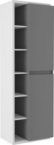 Hoge kast - Boekenkast met planken - 63 cm - antraciet/lichtgrijs + antraciet