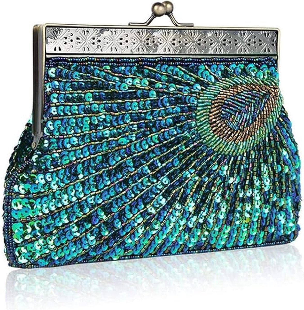 Vintage stijl kralen bloemen avond clutch tas bruiloft feest prom portemonnee handtas