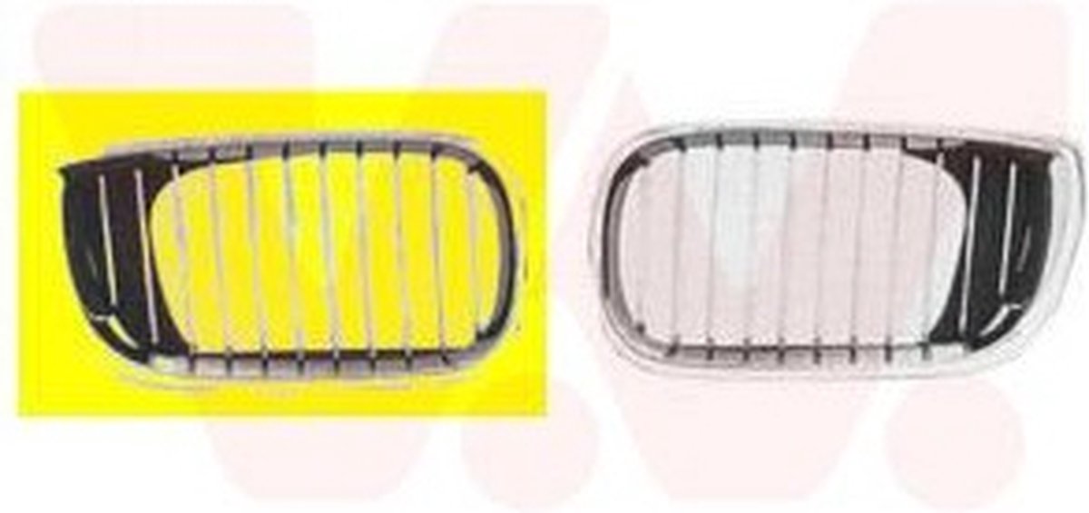 VanWezel 0649518 - Grille calandre droite pour Bmw 3 e46 4 portes de 2002 à 2005