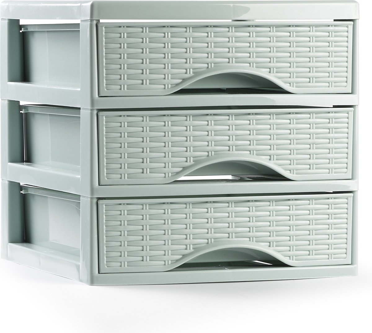 Plasticforte Ladeblokje/bureau organizer met 3x lades - mintgroen - L18 x B23 x H17 cm