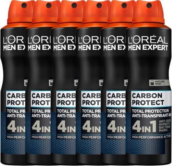 L'Oréal Men Expert Carbon Protect Deodorant Spray XXL 6 x 300 ml bol