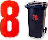 Reflecterend huisnummer kliko sticker - nummer 8 - rood - container sticker - afvalbak nummer - vuilnisbak - brievenbus - CoverArt