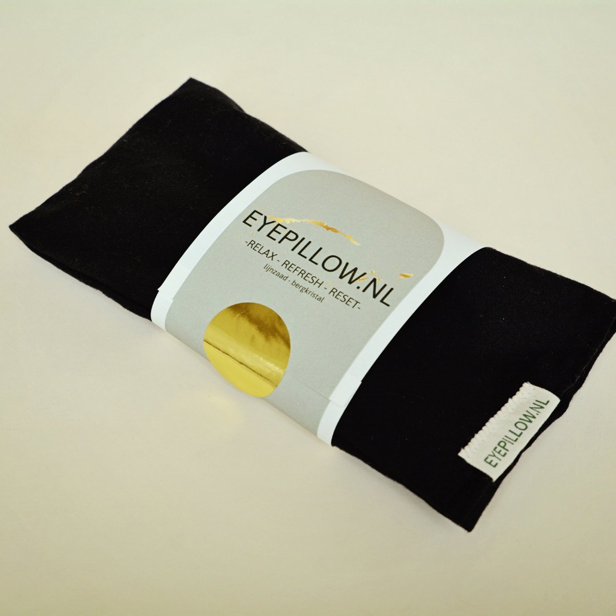 Eyepillow black cotton. Rozenkwarts