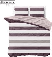 The One Bedding - Housse de couette Stripes - Single - 2 Taies d'oreiller - 140 x 220 cm - Coton - Cream & Taupe