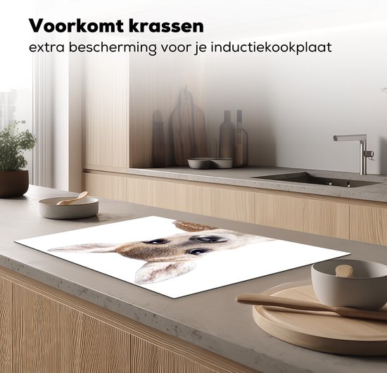 KitchenYeah® Inductie beschermer 81.2x52 cm - Hert - Dieren - Bruin - Natuur - Kookplaataccessoires - Afdekplaat voor kookplaat - Inductiebeschermer - Inductiemat - Inductieplaat mat