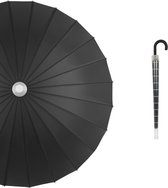 Paraplu - Stormparaplu - Golfparaplu - Windproof - Extra sterk - Met waterdichte beschermhoes - Met haak - 24 ribben - ø 115 cm - Zwart