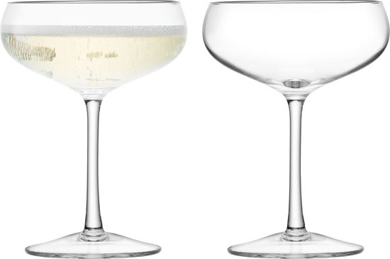 L.S.A. - Wine Champagnecoupe 220 ml Set van 2 Stuks - Glas - Transparant