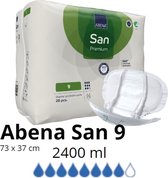 ABENA San 9, 28x Absorberende Inlegger, Pak, te Dragen in aansluitend Ondergoed- Voor Lichte tot Matige Urineverlies - Absorptie 2400 ml, groen
