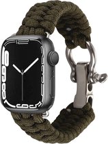 MY PROTECT - Survival Rope Nylon Apple Watch Bandje Voor Apple Watch 38mm - 40mm - 41mm - Army Green