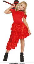 Guirca - Spaans & Mexicaans Kostuum - Spaanse Furie Paola - Meisje - Rood - 10 - 12 jaar - Carnavalskleding - Verkleedkleding