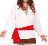 Guirca - Piraat & Viking Kostuum - Hello Captain Jack Shirt Man - Wit / Beige - Maat 52-54 - Carnavalskleding - Verkleedkleding