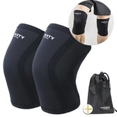 INFINITY ATHLETICS Knee Sleeves - Geschikt voor Fitness, Powerlifting & CrossFit - Compressie & Warmte - Zwart - Maat M