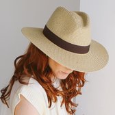 Chapeau de Soleil UV Oscar Fedora - Chapeau de Plage Femme & Homme - UPF50+ Taille Ajustable : 61cm - Ivoire