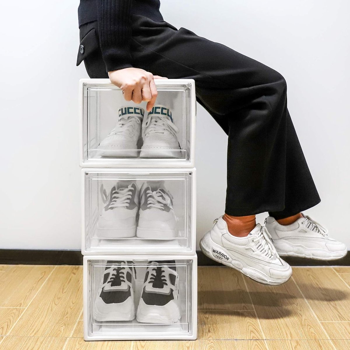 HomeX Sneakerbox transparent - boîte à chaussures - empilable