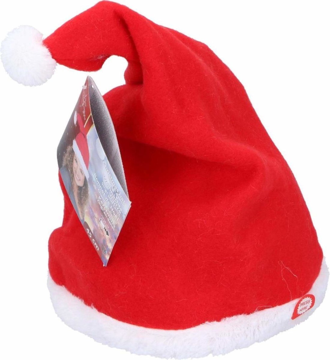 Christmas Gifts Kerstmuts 29 cm - Rood/wit Polyester - Feestelijke Kerst Accessoire