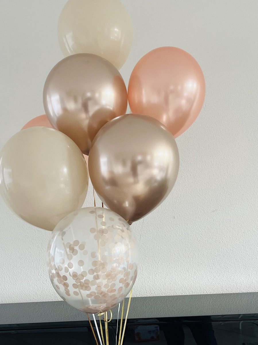 Luna Balunas Glam Tan Rosé Goud Latex Ballonnen Champagne Goud 50 St. Communie Geslaagd Verjaardag Decoratie Versiering - Eco friendly FSC — afbeelding 5