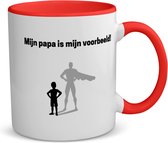Akyol - mijn papa is mijn voorbeeld koffiemok - theemok - rood - Vader - goede voorbeeld papa - vader cadeautjes - vaderdag - verjaardag - geschenk - kado - vader artikelen - 350 ML inhoud