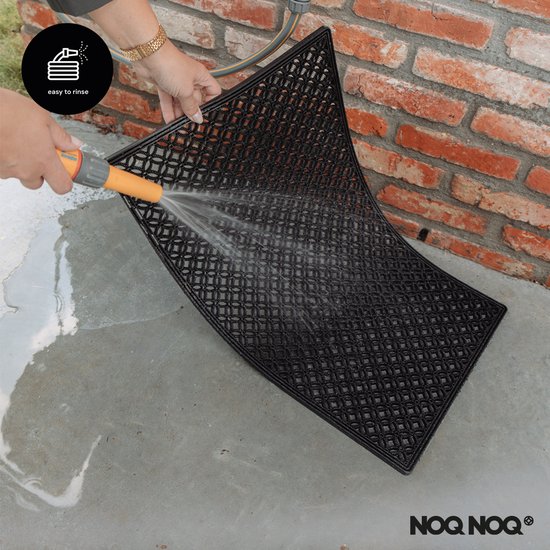 Tapis multifonctionnel - paillasson - tapis d'entrée | Dedans dehors | Antidérapant | 39x69 cm | Noir | Respectueux de l'environnement