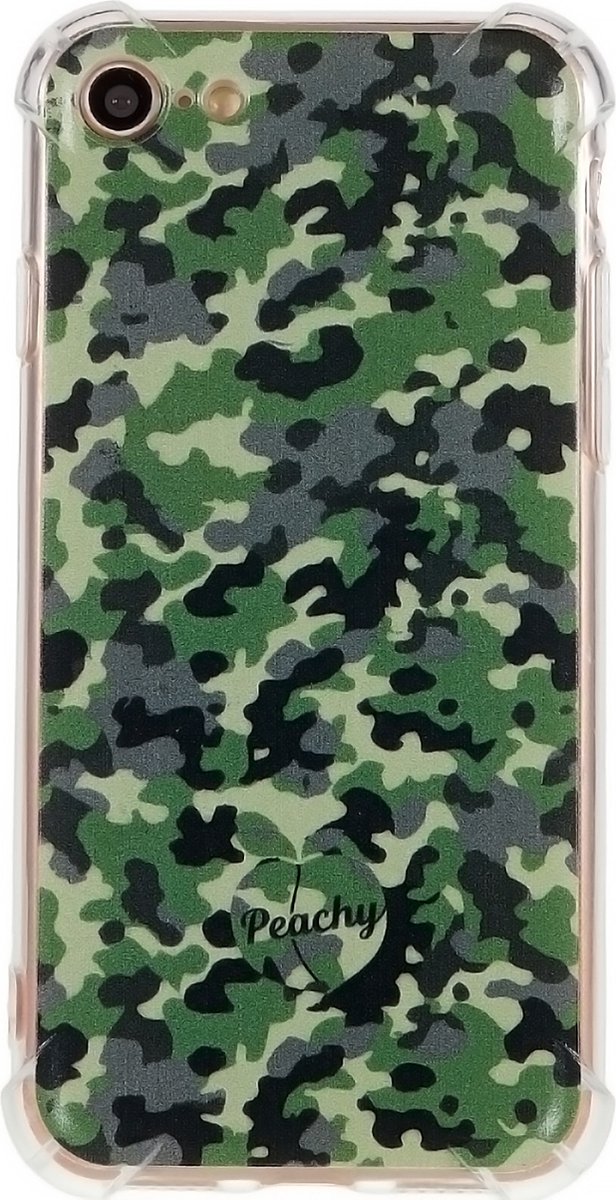 Peachy Leger Camouflage Survivor TPU hoesje voor iPhone 7 8 SE 2020 SE 2022 - Army Groen
