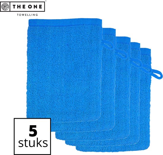 The One Towelling Washandjes - 16 x 21 cm - 5 Stuks - Washanden - Voordeelverpakking - 100% Katoen - Turquoise