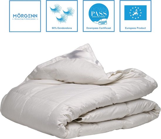 Mörgenn Dekbed Royale - Couette en duvet 4 saisons - 90% duvet de canard - Certifié européen - Deux pièces - Classe de chaleur 1 à 4 - 200x220