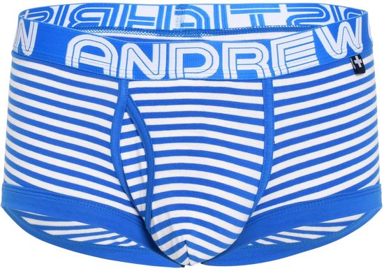 Andrew Christian Fly Stripe Boxer w/ ALMOST NAKED® Elect Blue/ White - TAILLE L - Sous-vêtements pour hommes - Boxers pour homme - Boxers pour hommes