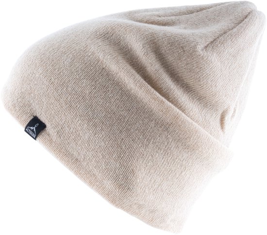 Altidude SUBZERO Beige Unisexe, bonnet tricoté classique, coupe classique, trois épaisseurs, double épaisseur Extérieur : 80% laine vierge (laine d'agneau) / 20% polyamide // Doublure : 100% laine vierge (mérinos)