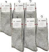 Sukats® The Norwegians - 6 Paar - Noorse Sokken - Maat 47-50 - Grijs - Heren - Voordeelverpakking - XXL - Warme sokken - Winter sokken - Wollen sokken - Noorse Kousen