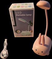 OGS - Kinder bureau lamp - Konijnen lamp Roze - Lamp van konijn - Led lamp - Bureau licht - Kinderkamer lamp - Leeslamp - konijnen Leeslamp