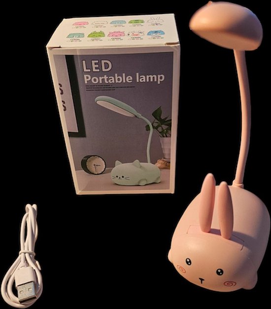 OGS - Lampe de bureau Kinder - Lampe Lapins Rose - Lampe lapin - Lampe LED - Lampe de bureau - Lampe chambre enfant - Lampe de lecture - lapin Lampe de lecture