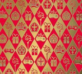 Papier cadeau Sinterklaas Rouge Classic- Largeur 70 cm - 125m de long