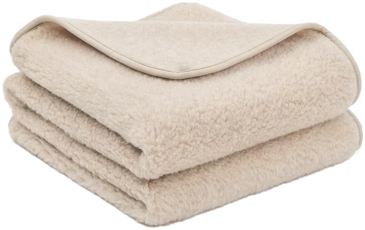 Wollen ledikantdeken 93x135cm - Merinowol - Amandel 93 x 135cm
