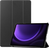 Case2go - Tablet hoes geschikt voor Samsung Galaxy Tab S9 FE Plus (2023) - Tri-fold Case - Zwart
