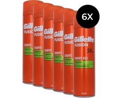 Gillette Men Fusion Sensitive Shaving Gel - 6 x 200 ml