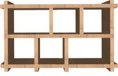 Minnesota kast - Kartonnen Open Vakkenkast van Honingraat - 165x38x101 cm - Kartonnen meubels - KarTent