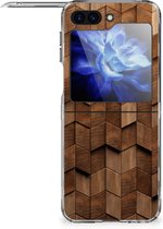 Bumper Hoesje geschikt voor Samsung Galaxy Z Flip 5 Wooden Cubes