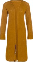 Cardigan Long en Tricot Luna Knit Factory - Ocre - 50/52