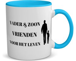Akyol - vader en zoon vrienden voor het leven koffiemok - theemok - blauw - Vriend - vader/zoon - vader cadeautjes - vaderdag - verjaardag - geschenk - kado - vader artikelen - zoon artikelen - zoon verjaardag - 350 ML inhoud