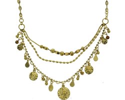 Behave - Goudkleurige Muntjes Ketting - 40 cm