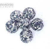 Swarovski kristal, ronde facetkralen 8mm (5000) ceramics zwart/wit. Per 12 stuks