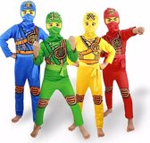 Ninjago verkleedpak - Ninja Pak Carnavalskleding Kind - Geel - Maat 128/134 - M