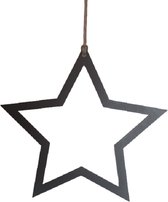 LBM - Kerst decoratie ster - zwart - 40 cm
