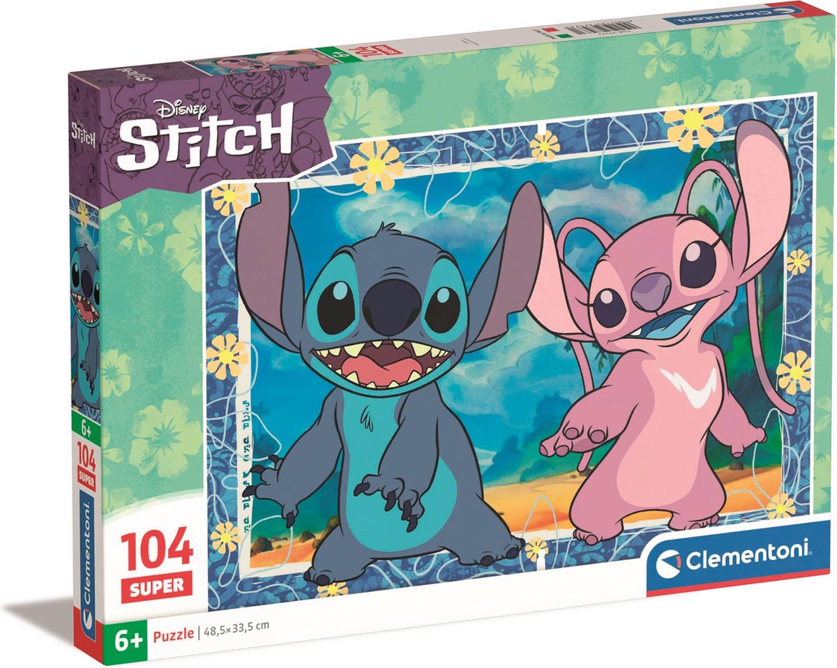 Clementoni - Puzzel - 104 Stukjes - Stitch en Angel - Disney Puzzel